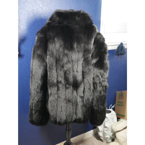 Amazing Designer Mary McFadden Couture Men's Black Fox Fur Coat Jacket - Picture 3 of 6